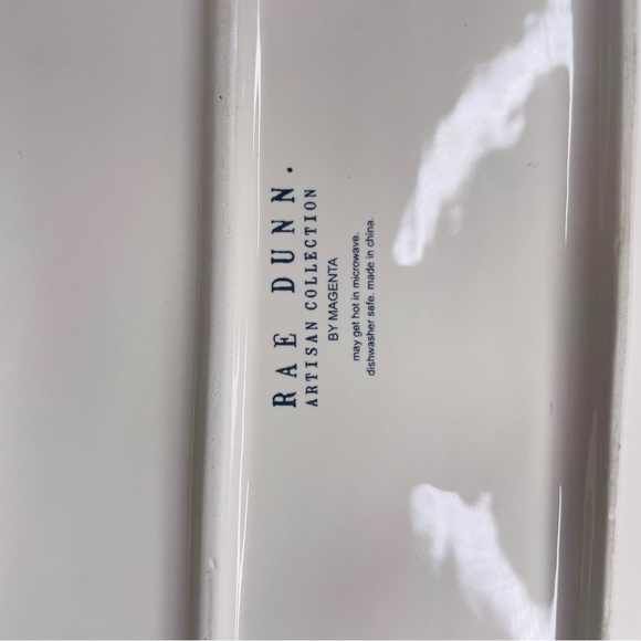 Rae Dunn 3 large ceramic charcuterie board trays “ serve “ “ let’s eat “ “snack” - Picture 5 of 6